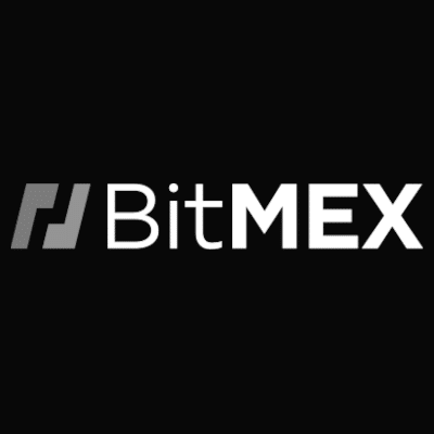 Black and square BitMEX logo.
