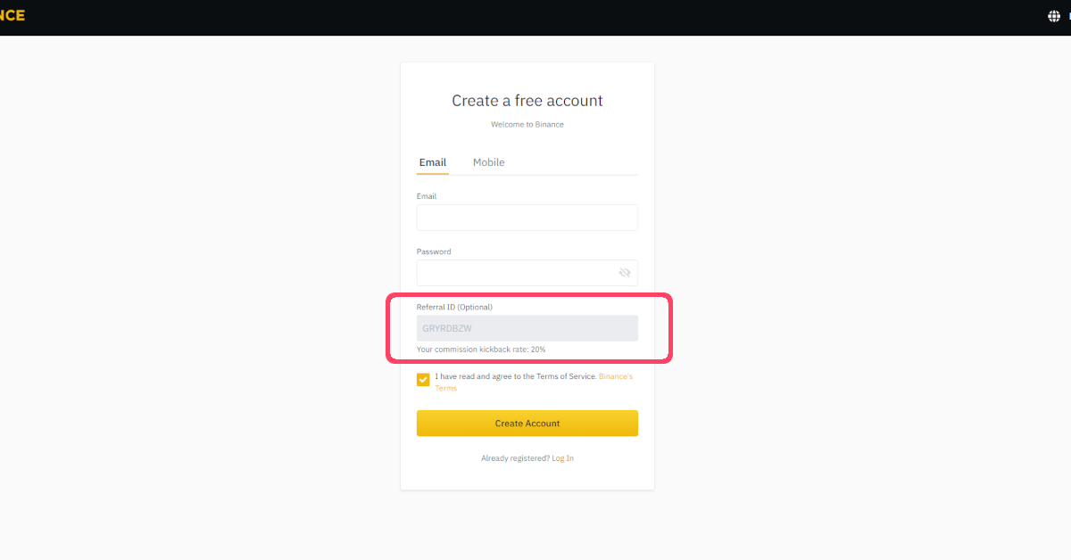 Save 20% when you sign up for Binance