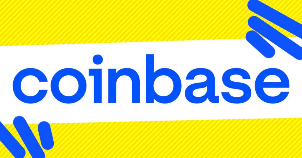 Coinbase logo with graphics
