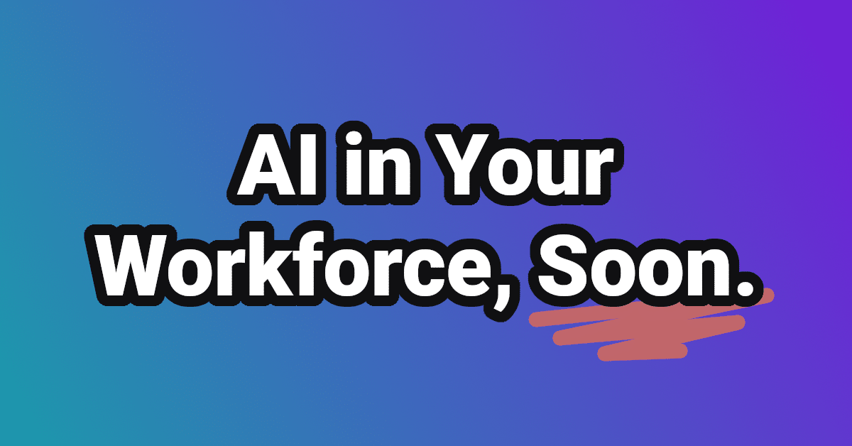 AI technology and robots in a workplace.