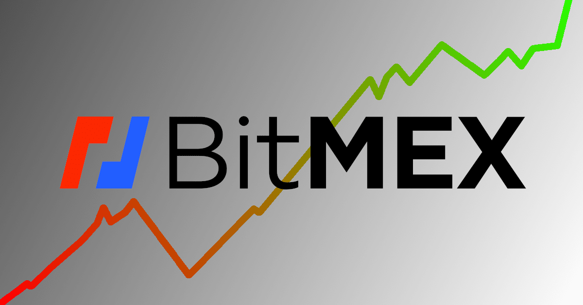 bitmex exchange logo green and red chart background